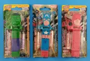 3 Mighty Marvel Klik Au'some Candies Dispensers, Hulk, Daredevil, Cpt America
