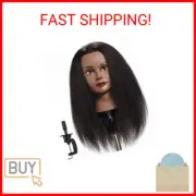 Hairginkgo Mannequin Head - 100% Real Hair Manikin for Hairdresser Training and