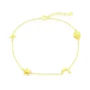 Silver Beach Starfish Anklet Charm, Shell, Dolphin, and Turtle Gold plated Silve