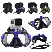 Tempered Glass Lens Diving Surfing Mask+Locking Mount for GoPro DJI Insta360 etc