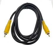 Single RCA Male to Male Cable Phono Plug Digital Coaxial SPDIF Composite Cord 1.8M Yellow Plug Gold Plated