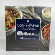 New In Box CorningWare French White 12 Piece Bakeware Set Dishes & Lids