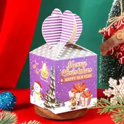 Purple Merry Christmas Snowman & Presents Small Gift Boxes 5pk