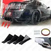 Rear Bumper Diffuser Lip Splitter Shark Fin Trim Cap For Chrysler 300