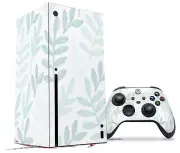 Skins XBOX Series X Console Controller Watercolor Leaves Blues