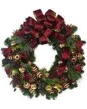 Creative Displays 26" Evergreen Wreath With Berries, Pinecones, Ornaments And A Bow