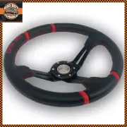 14" / 350mm Astrali Sports Leather Steering Wheel Dished Drift + Boss BMW E36 (for: BMW)