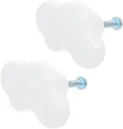 1Set Cartoon Cloud Knob Decorative Drawer Knob for Cabinets Durable Ceramic Handles with Smooth Finish for Rooms and Playful Home Decor