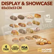 4Tier Cake Display Cabinet Acrylic Bakery Muffin Cupcake Donut Pastries Showcase