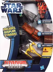 Star Wars Die Cast Titanium Vehicle - Sith Infiltrator, Trade Federation MTT, Naboo N-1 Starfighter