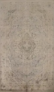 Classic Patterned Light Traditional Tones Rug Gray/ Beige Turkish Carpet 5x7