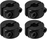 uxcell Bore 6mm Double Split Shaft Collar 16mm OD 9mm Thickness, 4 Pack 45#Carbon Steel Locking Collar Clamp Style with Set Screw for Machine Tools Industry, Black