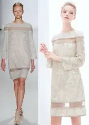 Tadashi Shoji Silver Chain Mesh Embroidered Tulle Belle Sleeve Tunic Dress