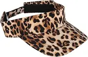 [Healeved] 1Pc Leopard Pattern Adjustable Sun Shade Cap for Stylish Outdoor Activities for Hiking Camping Fishing and Daily Wear Unique Visor Design for Fashionable Look