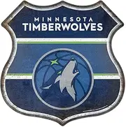 Rico Industries NBA Basketball Minnesota Timberwolves Rustic 11.5" Home Decor Metal Route Sign