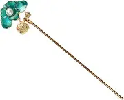 [Baluue] 1pc Hairpin Pearl Hair Pin Gold Trim Chinese Style Hair Stick Retro Book Marker Vintage Hair Supply Pearl Headpiece Hair Stick Japanese Hair Sticks Japandi Decor Blue