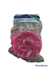 Vo-Toys Bird Plastic Canary Basket Nest 4 Inch Hanging Toy For Cage Pink NEW