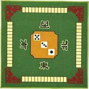 Perfk Mahjong Accessories Tablecloth Mahjong Mat Anti Slip 78x78cm Square Table Cloth Board Pad Board Game Mat for Desktop Games, Green