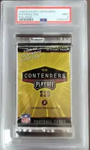 1998 PLAYOFF CONTENDERS FB HOBBY PACK PEYTON MANNING? MOSS? ROOKIE RC PSA 9
