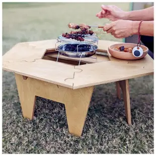【May Shop】Kootil戶外露營燒烤圍爐桌六角桌(不附收納袋)