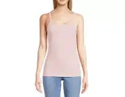 No Boundaries Juniors Rib Scoop Neck Stretchy Cami Rose Blush Size L (11-13)