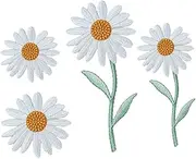MOKKHNB 4Pcs Sunflower Embroidery Patches DIY Cloth Stickers for Clothes Accessories Easy Application Unique Floral Design for Repair Decoration