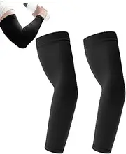 [AJUNLKVDR] Arm Warmers, Women's/Men's Arm Sleeves, Gaming Compression Cuffs, Women's Arm Sleeves, Men's Protective Arm Sleeves, Running Cuffs, Compression Scarves, Tattoo Sleeves (Black), black, One