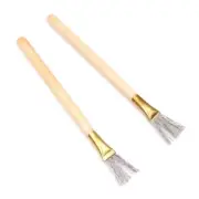 2 Pcs/Set Wire Brush Clay Tools Wooden Handle Texture Tool Stainless Steel Brush