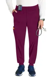Cherokee Workwear Scrubs Men's Jogger Pant WW251 WIN Wine Free Ship