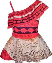 [Dressy Daisy] Toddler Kids Girls Princess One Piece Swimsuit Bathing Suit Adventure Swimming Outfit Swimwear with Accessories Size 2 to 14