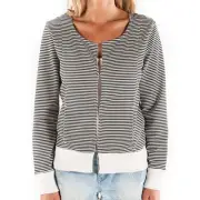 NWT WOMENS ELEMENT PANDORA FLEECE JACKET $45 M black pinstripe