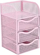 YWJLQH Desktop Organizer Tabletop Storage Box 3 Layers Sundries Organization Metal Mesh