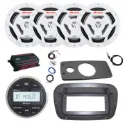 JBL Marine Radio, Spa Bezel, Adapter, ANT, Amp w/Kit, 4x 6.5" 150W White Speaker
