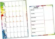 ARTIBETTER 2pcs Dry Erase Calendar for Refrigerator Monthly Weekly Planner Whiteboard for Meal Planning Grocery List Family Activities Reusable Easy to Clean