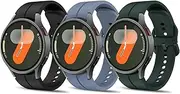 [T Tersely] (3 Pack) Replacement Band for Samsung Galaxy 7/FE/6/5/4 Band 40mm 44mm,Watch 6/4 Classic 43mm 47mm/42mm 46mm,Watch 5 pro 45mm,20mm Adjustable Soft Silicone Sport Bands Strap Wristband