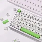 PBT Gaming Keycaps Minimalist Green White Keycaps 148 Keys Custom Cherry Prof...