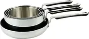 [Commichef] 4-Piece Cookware Set, Includes 16/18/20 cm Saucepans & 24 cm Frying Pan, Stackable Design, Tri-Ply Steel & Aluminium