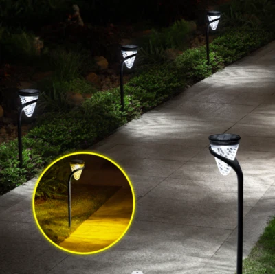 30in Solar Garden Lights Landscape LED Light Pathway 2 Colors Modes Waterproof