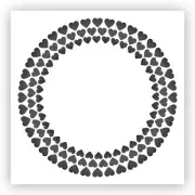 Heart Border Circular Stencil - Choose a Size - Laser-Cut Reusable Plastic
