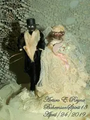 Bride & Groom Figurine Victorian Style HANDMADE WEDDING CAKE TOPPER Decor