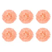 Crepe Paper Flowers, Peach Pink Tissue Paper Flowers - 8 x 8 Inch / 6 Pcs