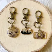 Explore More Mountains Zipper Pull Keychain Charm with Rhinestones