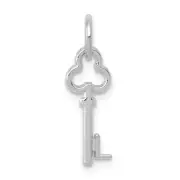 14K White Gold Key Letter L Initial Charm Bracelet Necklace