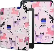 Case for 6.8" Kindle Paperwhite (11th Generation 2021), PU Leather Magnetic Cover with Smart Wake/Sleep for 6.8" Kindle Paperwhite & Signature Edition & Kids E-Reader 2021, Cute Cat