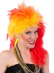 Cyndi Lauper Inspired Womens 1980s Crimped Costume Wig