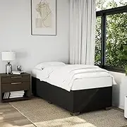 Bed Furniture Bed Frame Without Mattress Black 90x190 cm Fabric