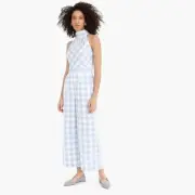 J Crew High-neck jumpsuit in gingham cotton poplin