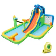 Costway 9-in-1 Elephant Inflatable Water Park Splash Pool w/680W Blower