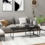 Generic Coffee Tables 2 pcs Black Engineered Wood