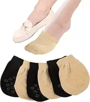 [BHSTTNIXP] 6 Pairs, Women's Toe Socks, Non-Slip, Breathable, Abrasion-Resistant Toes, Half Socks for Women, Non-Slip for Yoga, Dance, Ballet Shoes, Heels, Women's Toe Socks, Invisible Socks, Skin Colour + Black